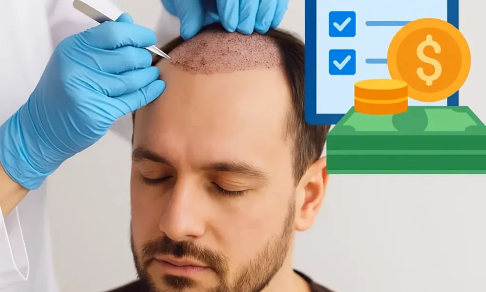 Patient consulting with doctor about affordable hair transplant payment plan in Dubai, UAE