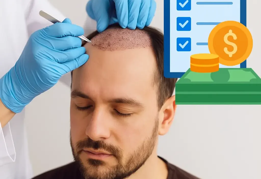 Patient consulting with doctor about affordable hair transplant payment plan in Dubai, UAE