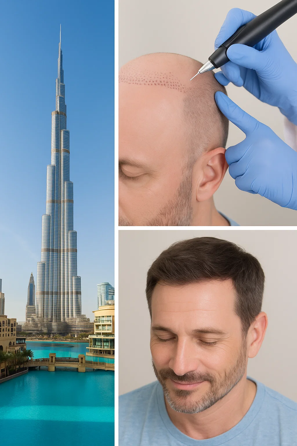 Real before and after results of hair transplant in Dubai using FUE and DHI techniques – 2025